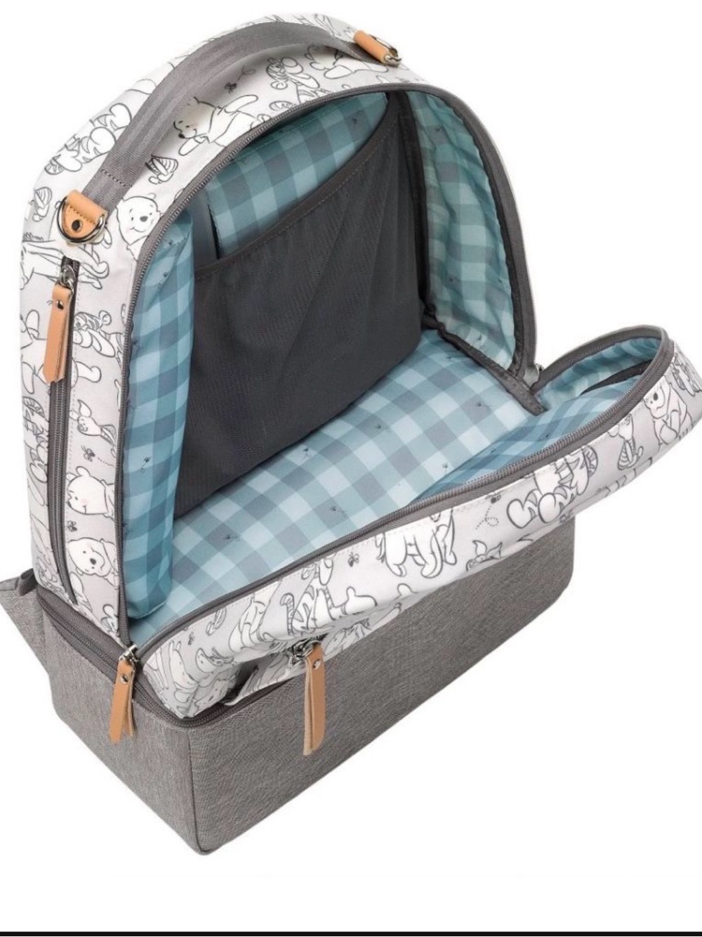 Petunia Pickle Bottom Disney gray Winnie The Pooh Zip back pack Diaper Bag - Picture 2 of 11